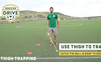 Trap Soccer Ball With Thigh